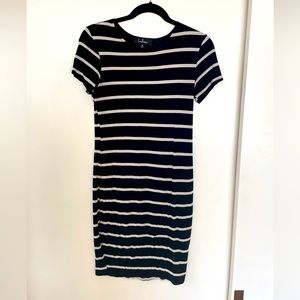 Lulus Dress | Size M | Black & White Stripes